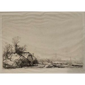 Rembrandt "Cottages Beside A Canal" Tissue Etching